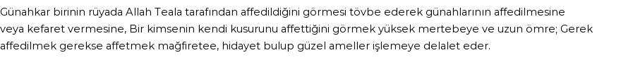 Derleme'ye Göre Rüyada Affedilmek - Affetmek Görmek