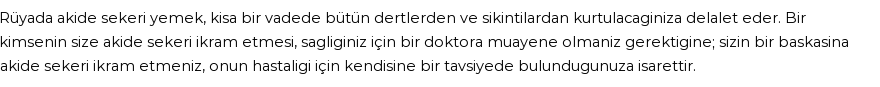 Derleme'ye Göre Rüyada Akide Şekeri Görmek