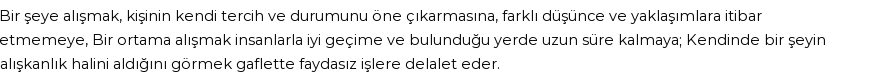 Derleme'ye Göre Rüyada Alışmak - Alışkanlık Görmek