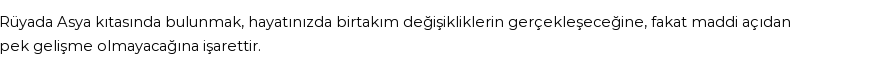 Derleme'ye Göre Rüyada Asya Görmek