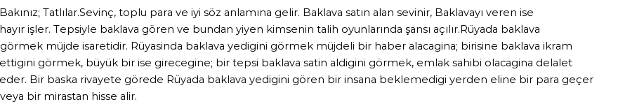 Derleme'ye Göre Rüyada Baklava, Baklavacı Görmek