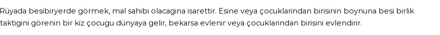 Derleme'ye Göre Rüyada Beşibirlik Görmek
