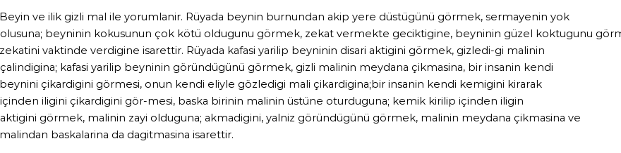Derleme'ye Göre Rüyada Beyin Ve İlik Görmek