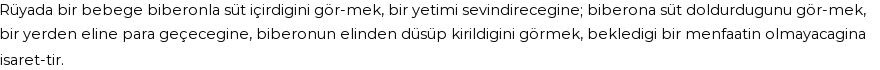 Derleme'ye Göre Rüyada Biberon Görmek
