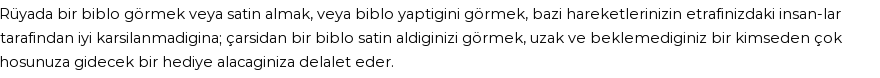 Derleme'ye Göre Rüyada Biblo Görmek