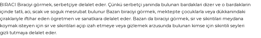 Derleme'ye Göre Rüyada Biracı Görmek