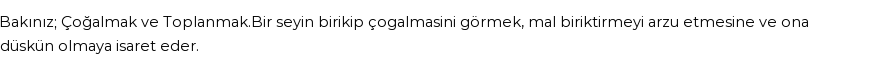 Derleme'ye Göre Rüyada Birikmek Ve Çoğalmak Görmek