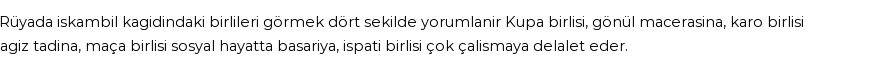 Derleme'ye Göre Rüyada Birli Kağıt Oyununda Görmek