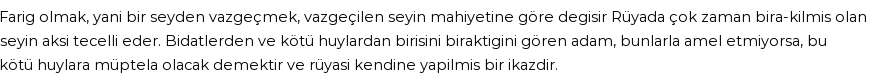Derleme'ye Göre Rüyada Birşeyden Vazgeçmek Görmek