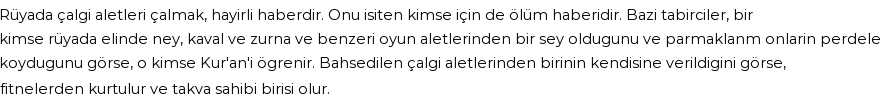 Derleme'ye Göre Rüyada Çalgı Aleti Çalmak Görmek