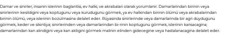 Derleme'ye Göre Rüyada Damar Ve Sinir Görmek