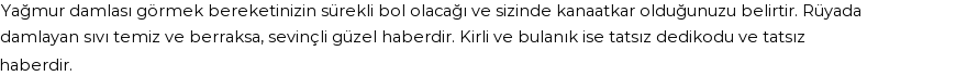 Derleme'ye Göre Rüyada Damla Görmek
