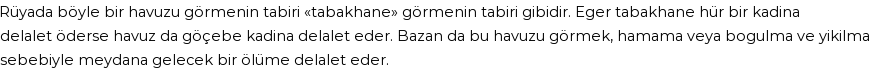 Derleme'ye Göre Rüyada Deri Islama Havuzu Görmek