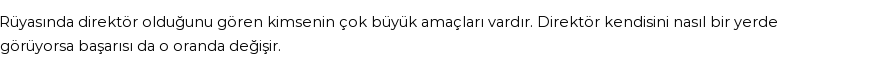Derleme'ye Göre Rüyada Direktör Görmek