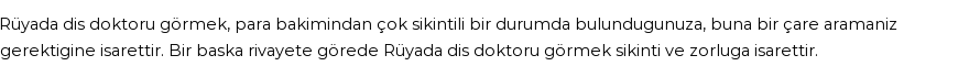 Derleme'ye Göre Rüyada Diş Hekimi Görmek