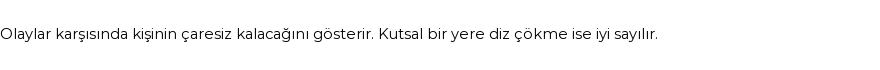 Derleme'ye Göre Rüyada Diz Çökme Görmek