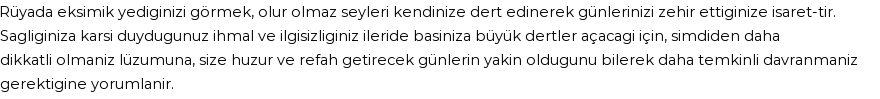 Derleme'ye Göre Rüyada Ekşimik Görmek