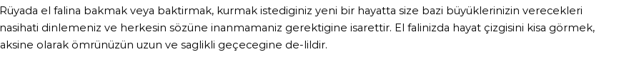 Derleme'ye Göre Rüyada El Falına Bakmak Görmek