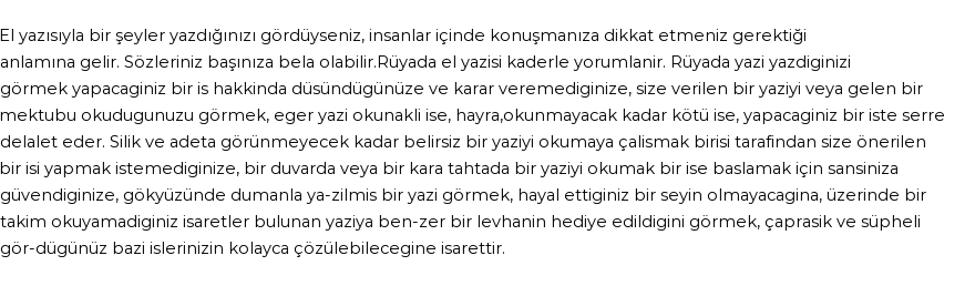 Derleme'ye Göre Rüyada El Yazısı Görmek