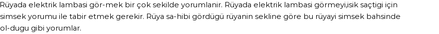 Derleme'ye Göre Rüyada Elektrik Lambası Görmek