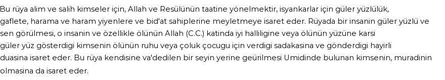 Derleme'ye Göre Rüyada Güler yüzlülük Görmek