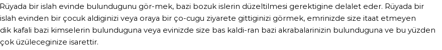 Derleme'ye Göre Rüyada İslah Evi Görmek