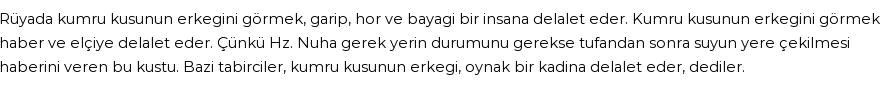 Derleme'ye Göre Rüyada Kumru Kuşunun Erkeği Görmek