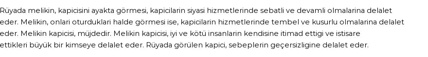 Derleme'ye Göre Rüyada Melikin Kapıcısı Görmek