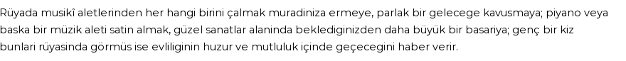 Derleme'ye Göre Rüyada Müzik Aletleri Görmek