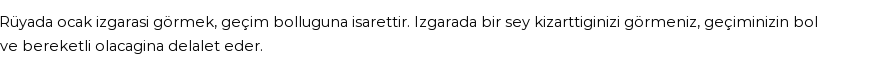 Derleme'ye Göre Rüyada Ocak Izgarası Görmek