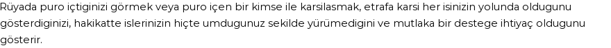 Derleme'ye Göre Rüyada Puro İçmek Görmek