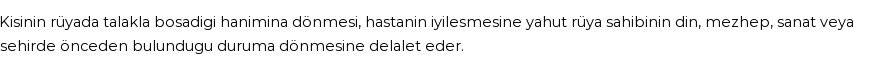 Derleme'ye Göre Rüyada Talak İle Boşadığı Eşine Dönmek Görmek