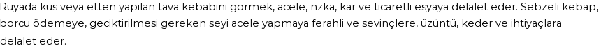 Derleme'ye Göre Rüyada Tava Kebap Görmek