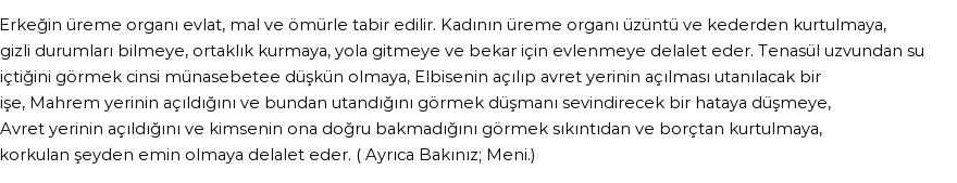 Derleme'ye Göre Rüyada Üreme Organları Görmek