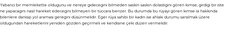 Derleme'ye Göre Rüyada Yabancı Memleket Görmek