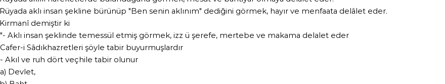 Derleme2'e Göre Rüyada Akıllı Görmek