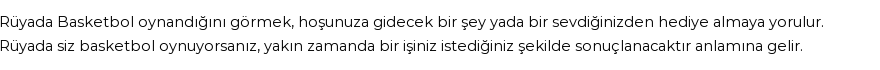 Derleme2'e Göre Rüyada Basketbol Görmek