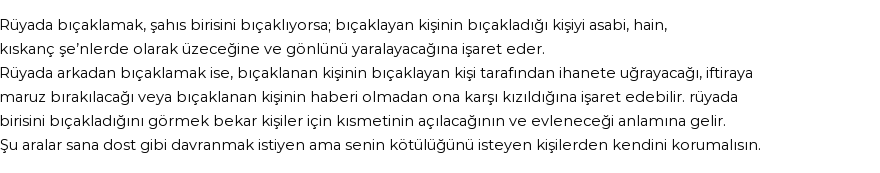 Derleme2'e Göre Rüyada Bıçaklamak Görmek