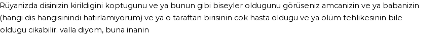 Derleme2'e Göre Rüyada Dişin Kırılması Görmek