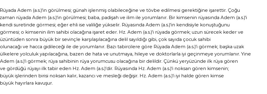 Diyanet'e Göre Rüyada Adem (a.s.) Görmek