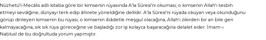 Diyanet'e Göre Rüyada Ala Suresi Görmek