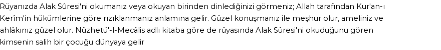 Diyanet'e Göre Rüyada Alak Suresi Görmek