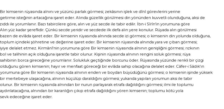 Diyanet'e Göre Rüyada Alın Ve Yüz Görmek