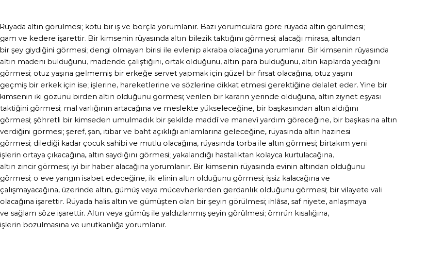 Diyanet'e Göre Rüyada Altın Görmek