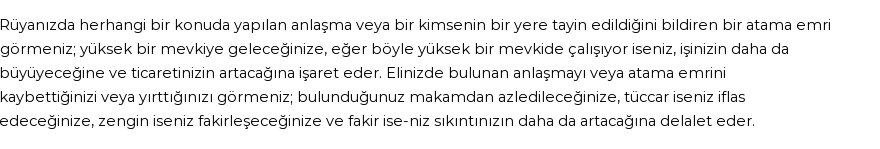 Diyanet'e Göre Rüyada Anlaşma Veya Tayin Emri Görmek