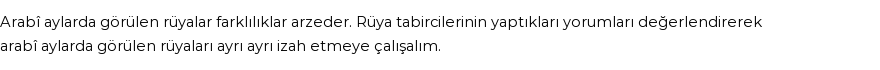 Diyanet'e Göre Rüyada Arabi Aylar Görmek