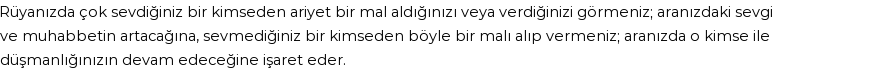 Diyanet'e Göre Rüyada Ariyet Alıp Vermek Görmek