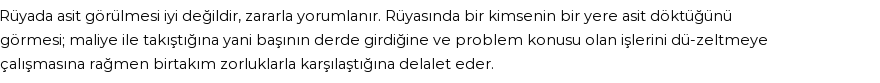 Diyanet'e Göre Rüyada Asit Görmek