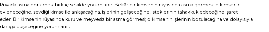 Diyanet'e Göre Rüyada Asma Görmek