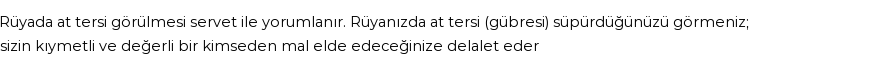 Diyanet'e Göre Rüyada At Gübresi Görmek